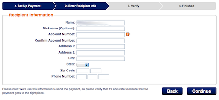 ING Electric Orange Recipient Info